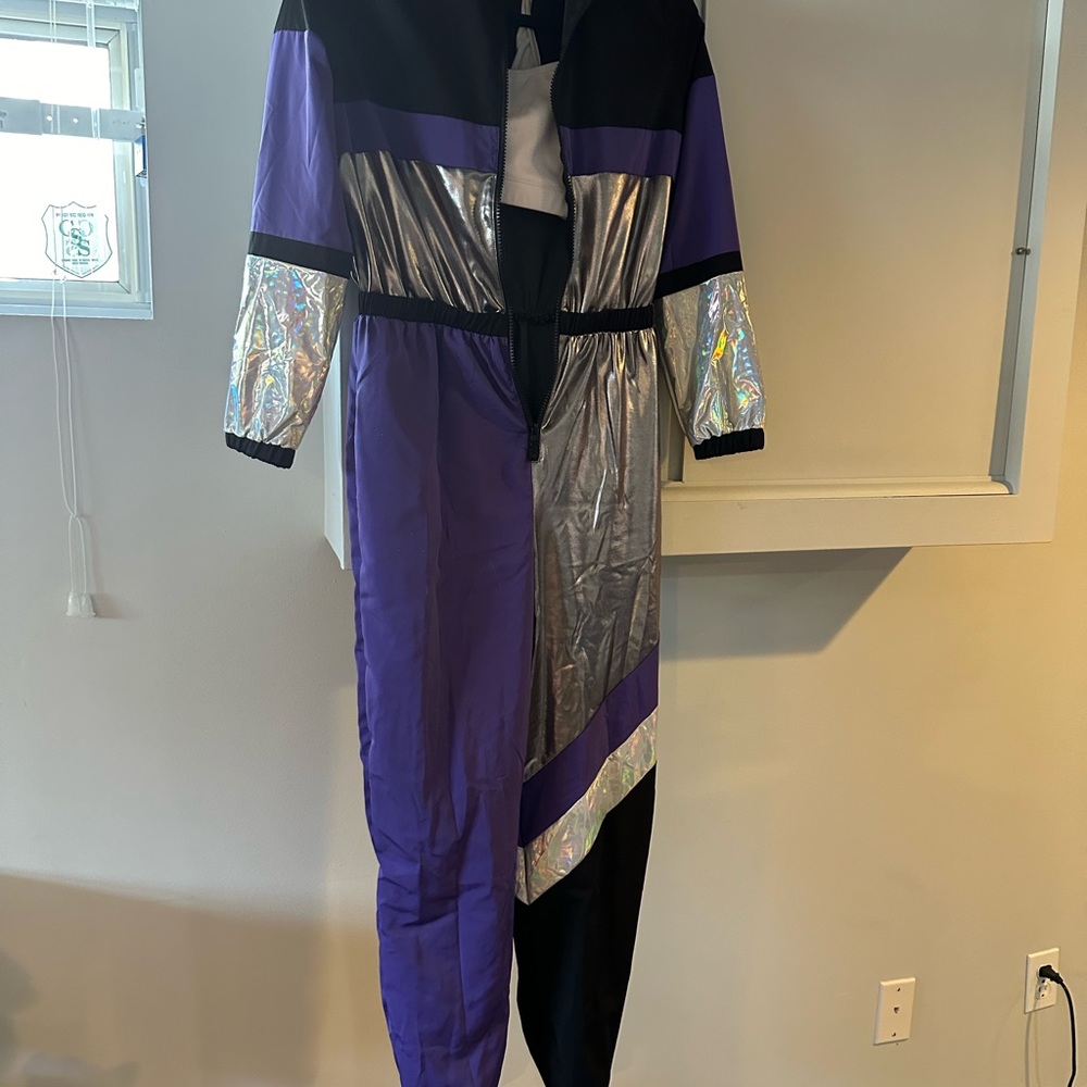 Colorblock Jumpsuit with Silver Accents